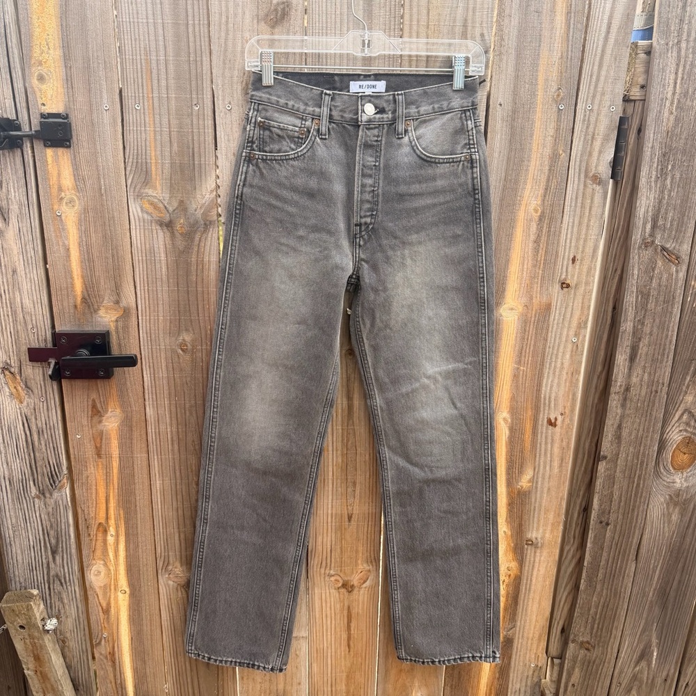 NWT Re/Done Women's Gray Straight Jeans Size 24